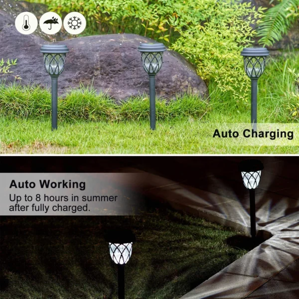 10 Pack Solar Lights Outdoor Garden Pathway Solar Powered Yard Lights - Image 3