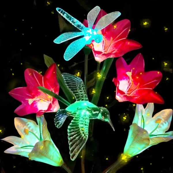 Butterflies Flower Solar LED Powered Lights with 6 Lily