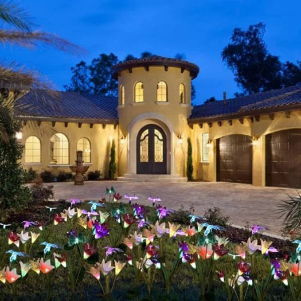 Butterflies Flower Solar LED Powered Lights with 6 Lily - Image 3