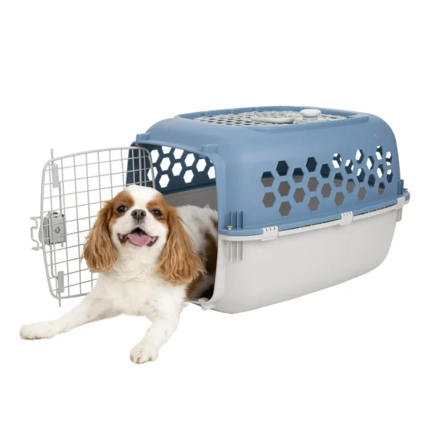 Double Door with Top Opening, Plastic Pet Kennel, 24 inch - Image 2