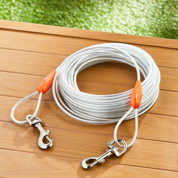 Large 40 ft Reflective Vinyl-Covered Tie-Out Cable for Dogs - Image 2