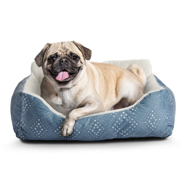 Lounger Small Dog or Cat Bed, Blue 21" x 17" - Image 3
