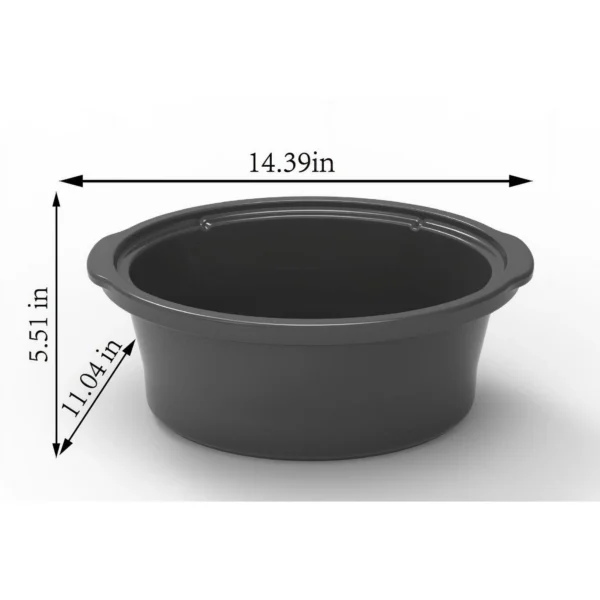 6 Quart Oval Slow Cooker, Stainless Steel Finish, Glass Lid - Image 3