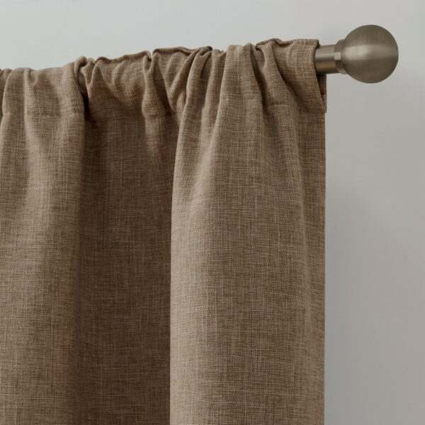 Solid Woodsmoke Rod Pocket Back Tab Blackout Curtain Panel, 52" x 84" - Image 2